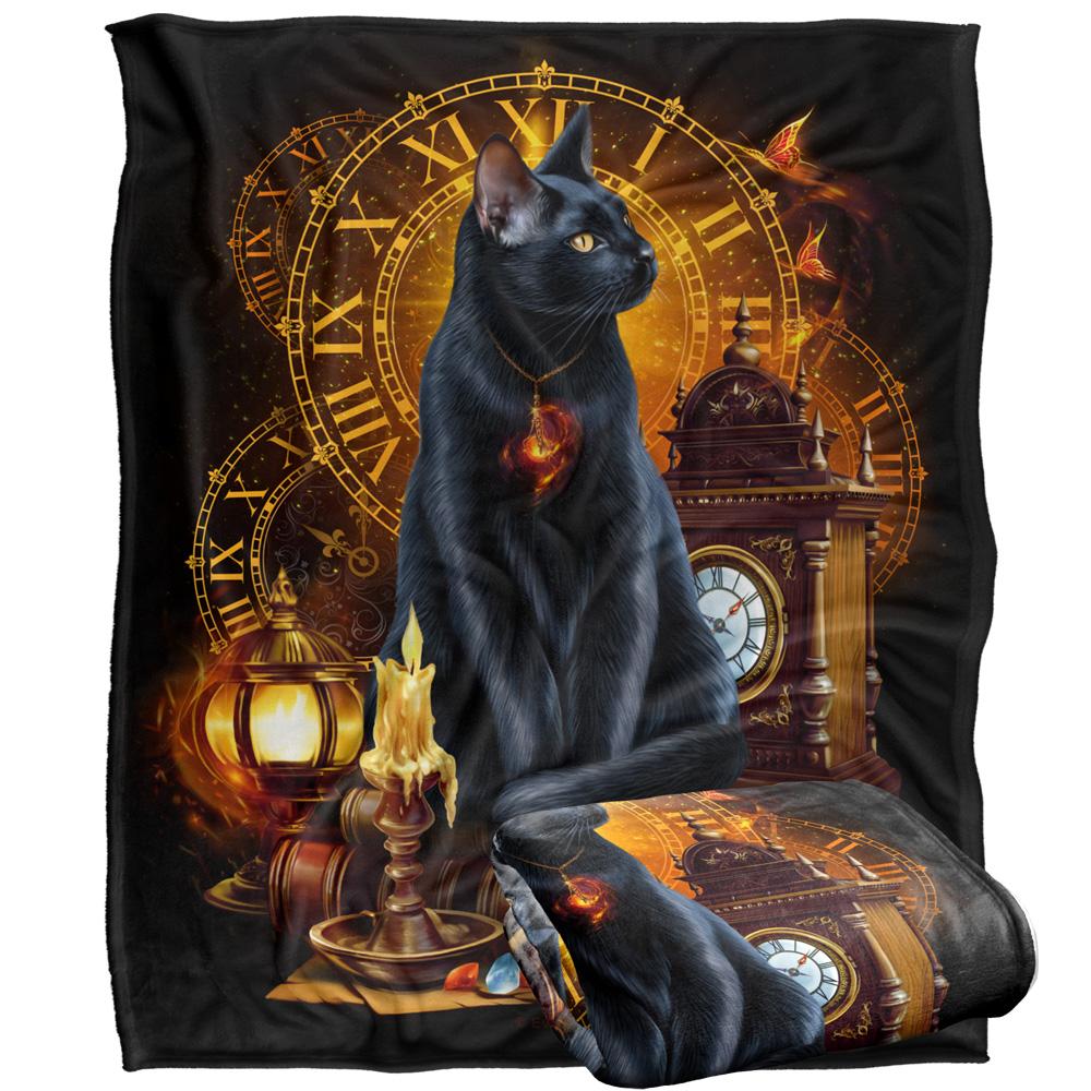 JQ Licensing En Silky Black Cat Supersoft Blanket
