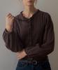 HAINT Ruffle Neck Tie Blouse_Brown