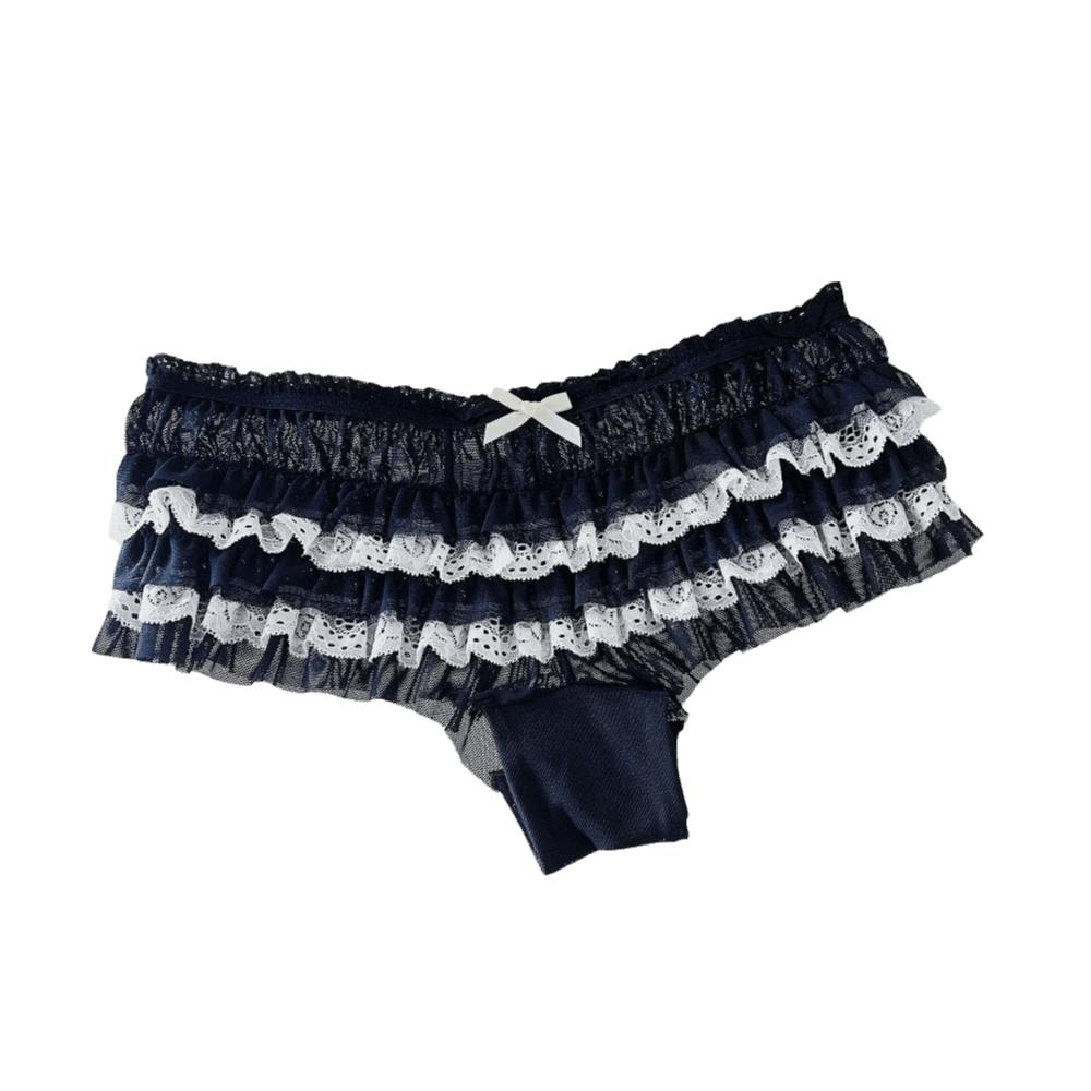 Bow Mesh Women's Underwear Ruffle Sweet Lace Briefs Cute Lace Panties Gift