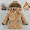 Vestiti Invernali per Bambini Piccoli e Medi Giacca Imbottita alla Moda Ispessita per Ragazzi Giacca Invernale di Media Lunghezza Giacca Imbottita Calda