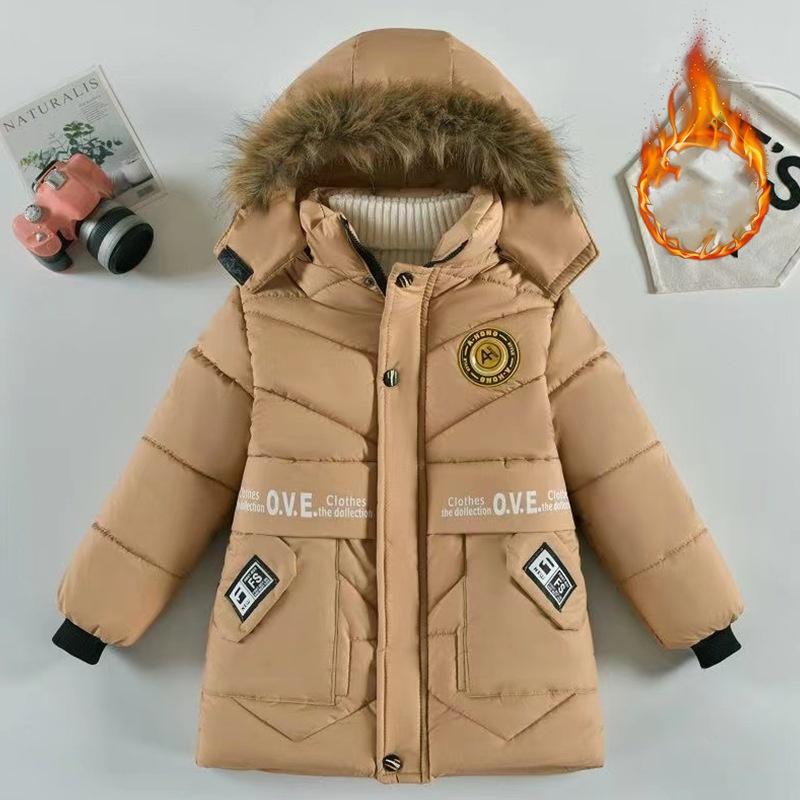 Vestiti Invernali per Bambini Piccoli e Medi Giacca Imbottita alla Moda Ispessita per Ragazzi Giacca Invernale di Media Lunghezza Giacca Imbottita Calda