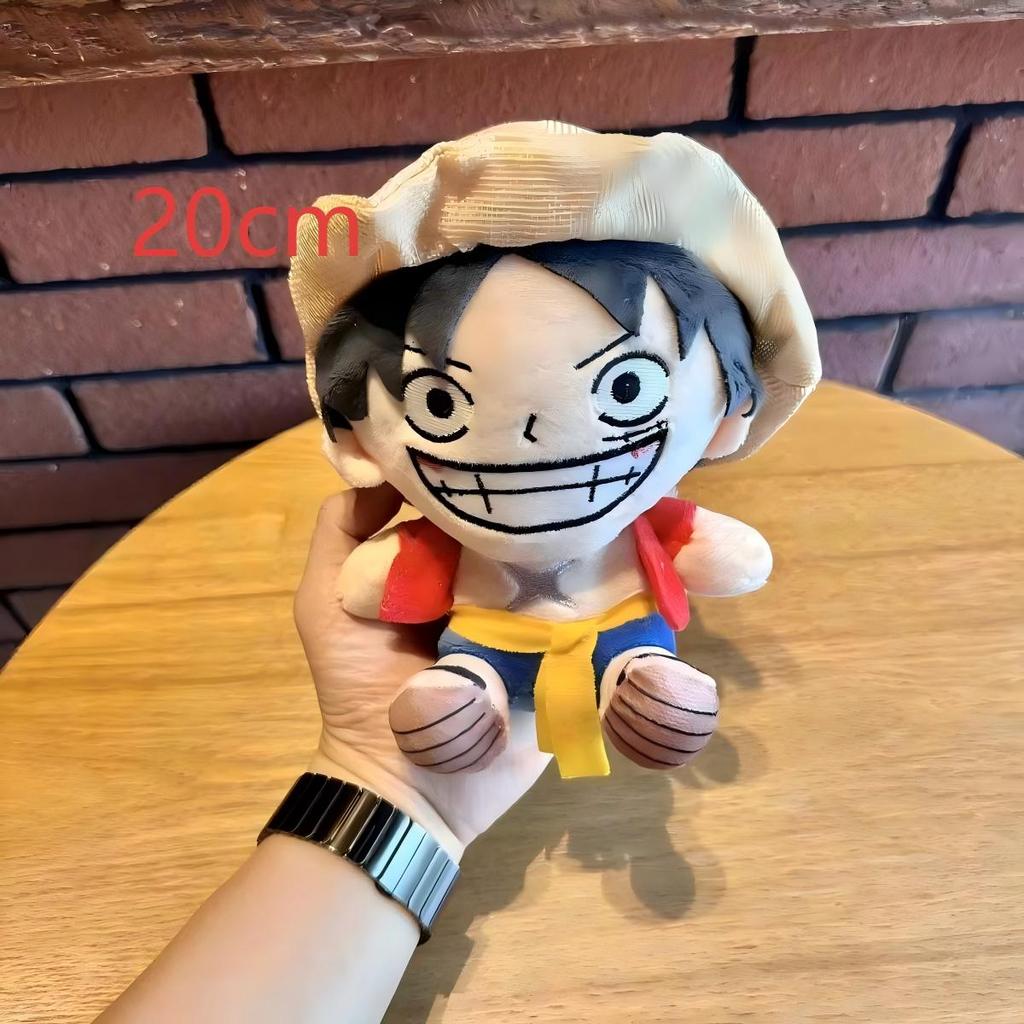 20cm Anime One Piece Plush Toys Cartoon Figure Luffy Chopper Ace Roronoa Zoro Cute Stuffed Doll Kids Xmas Gifts Cuddly Fluffy Huggable Kawaii Comfort