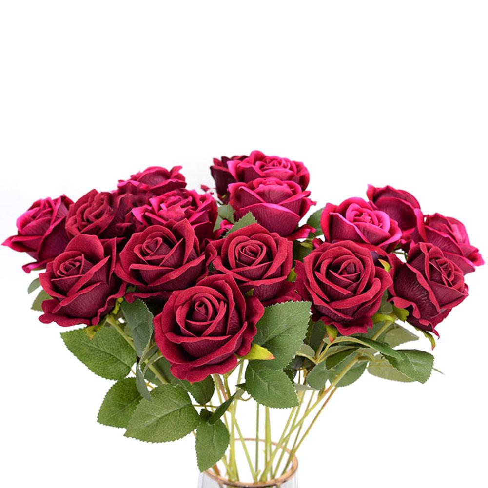 Home Decor Flower Wedding Flower Artificial Velvet Rose