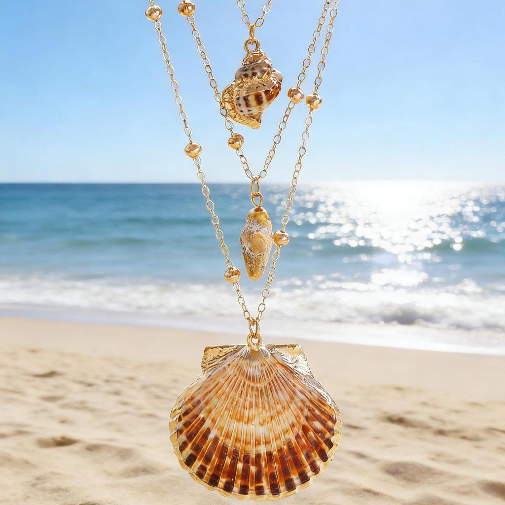 Retro Ocean Style Starfish & Shell Multi-layer Necklace