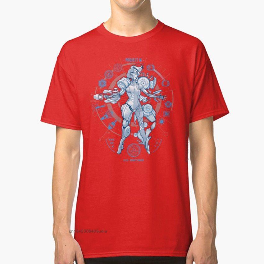 Project Print Edition T Shirt for Men Gaming Samus Aran Geekchic Geek Nerd Retro Harajuku Streetwear S