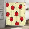 Red Ladybug Shower Curtain with Black Spots Cute Cartoon Design Home Decoration Waterproof Fabric for Bathrooms