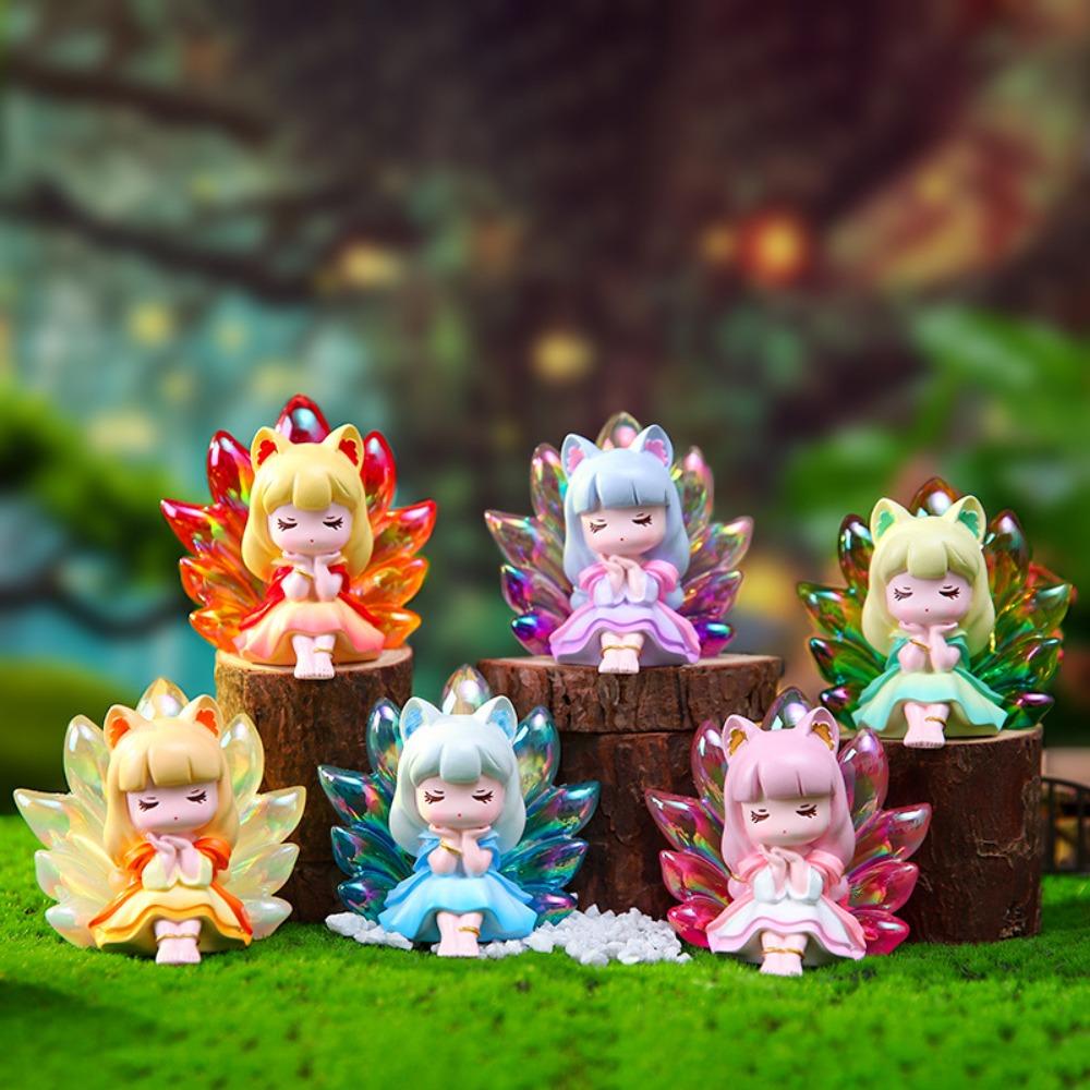 Cartoon Bunny Series Model Toy Colorful Ancient Costume Girl Doll Desktop Ornament