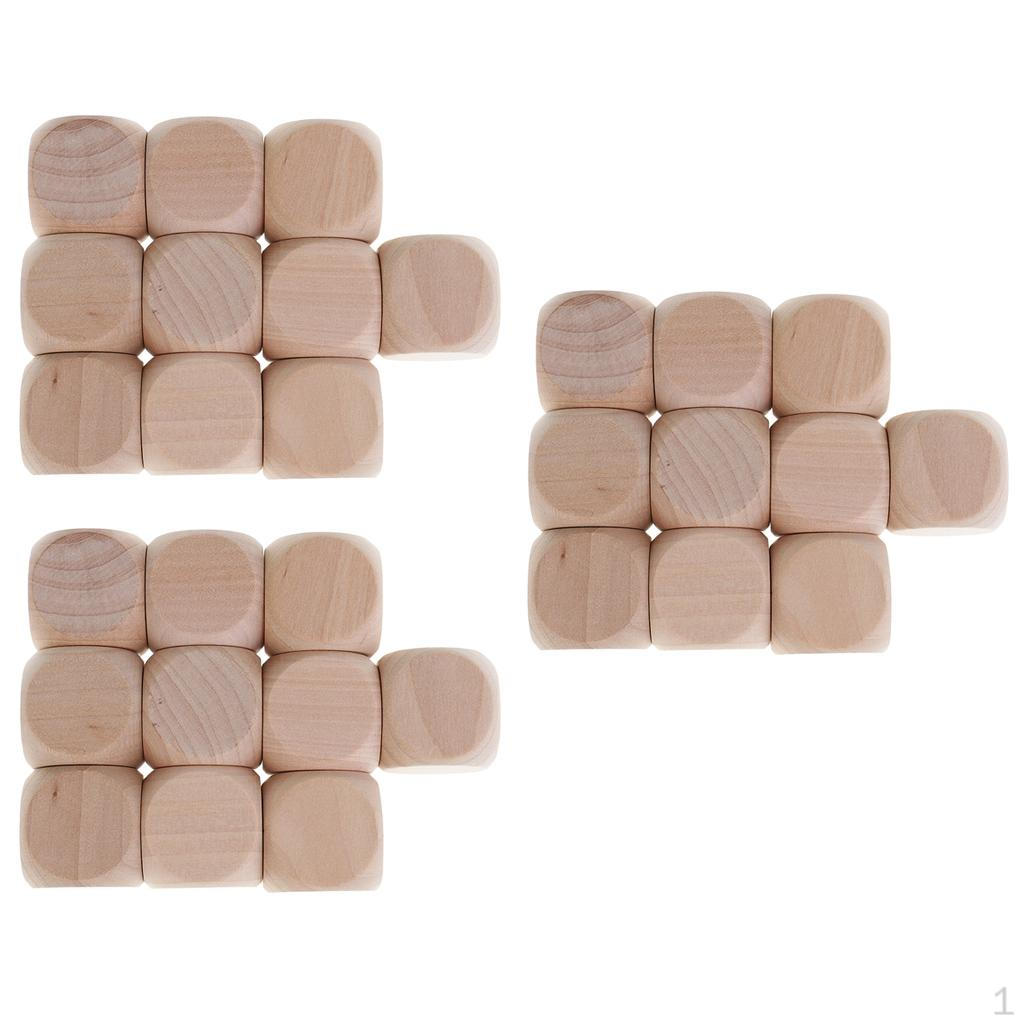 30PCS Wood Blank D6 3 for DIY Decorating And Craft Projects