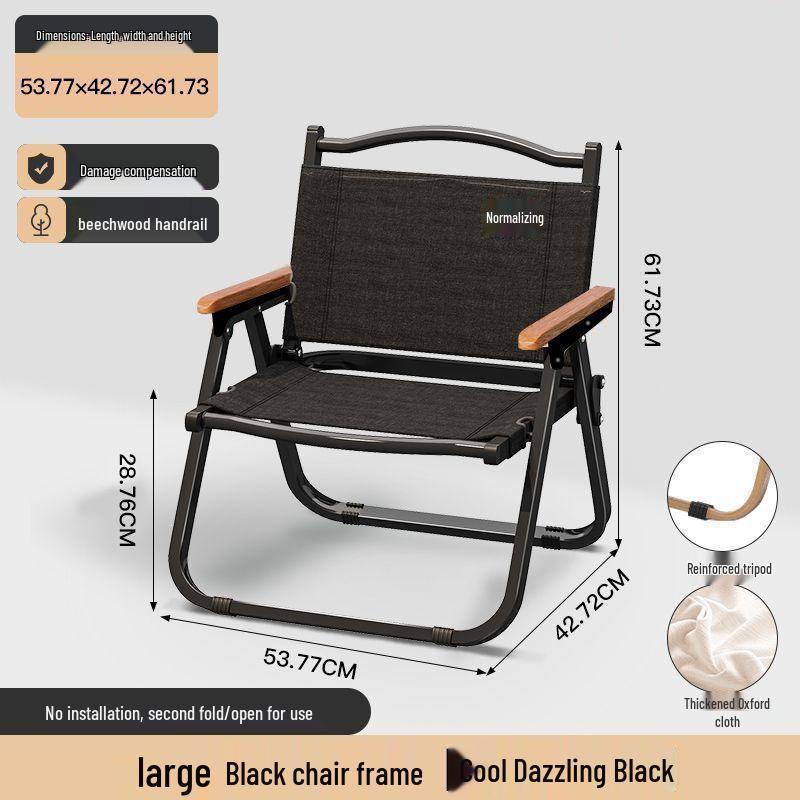 Kermit Tempered Portable Folding Chair - Ideal for Camping, Outdoor, Beach, and Fishing.