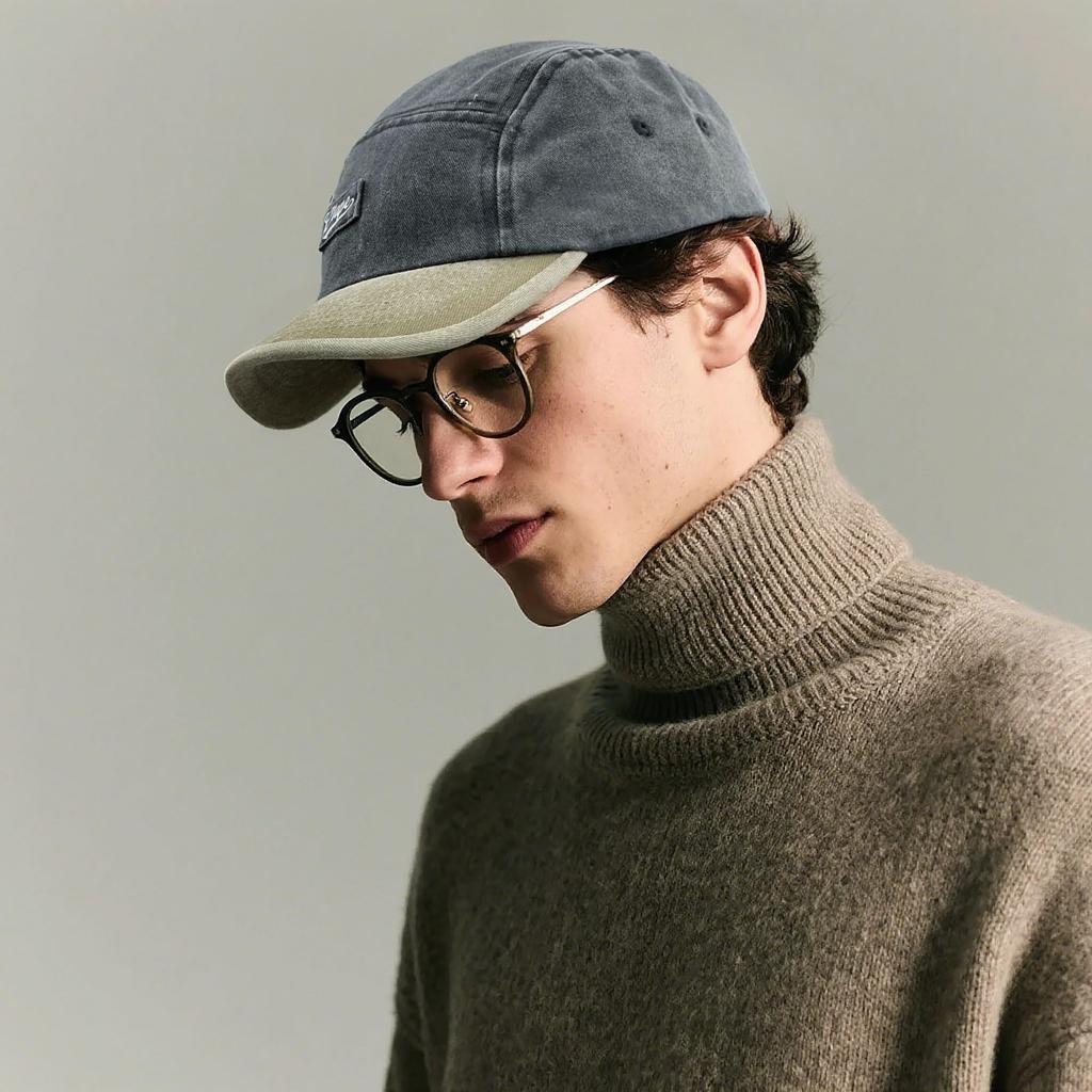 Clape Adjustable Short Brim Baseball Outdoor Stylish Baseball Sports UV Protection Men's 5-Panel Cap, Cotton, Fashion, Cap, Cap, (Black, CLSB05)