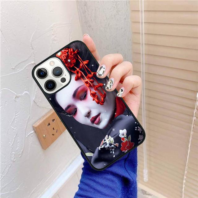 Japanese Geisha Phone Case For For iPhone 17 Air 16 15 11 12 13 14 Pro Max Plus coque