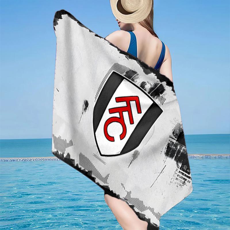 1 Stück Fulham Wappen Design Strandtuch - Weich, Saugfähige Mikrofaser, Leicht, Ideal für den Strand, Partys, Reisen, Camping Fan Geschenke