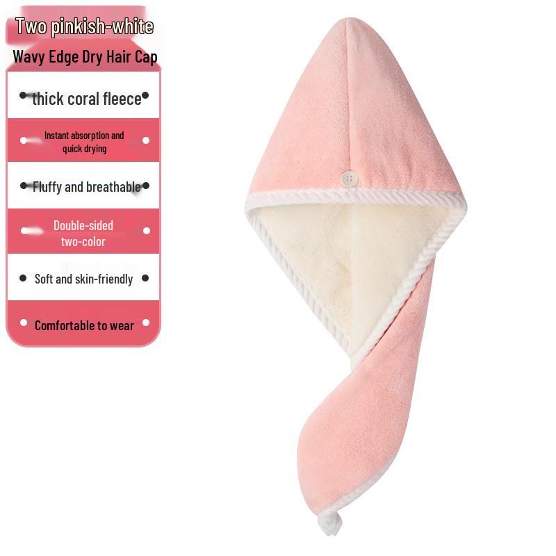 Women's Quick-Dry Double-Layer Coral Fleece Hair Cap