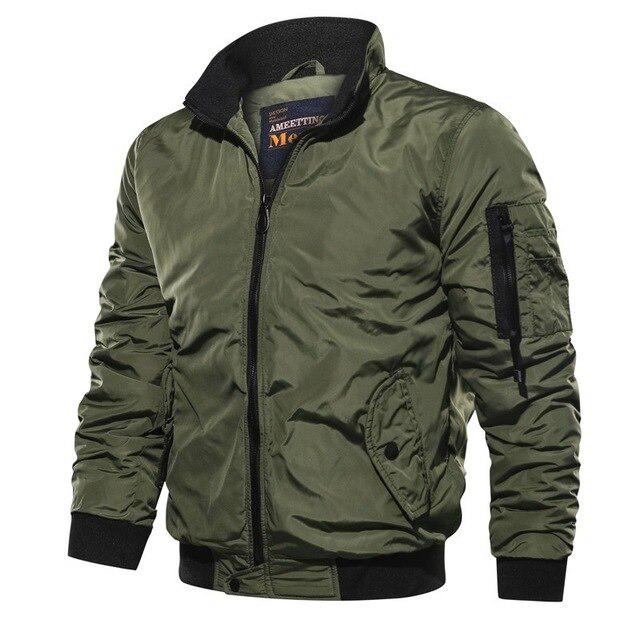 Vojenská bunda Pánská Větruodolná podzimní Zimní Bomber Jacket Muž Outwear Ležérní Pánské Letecké bundy