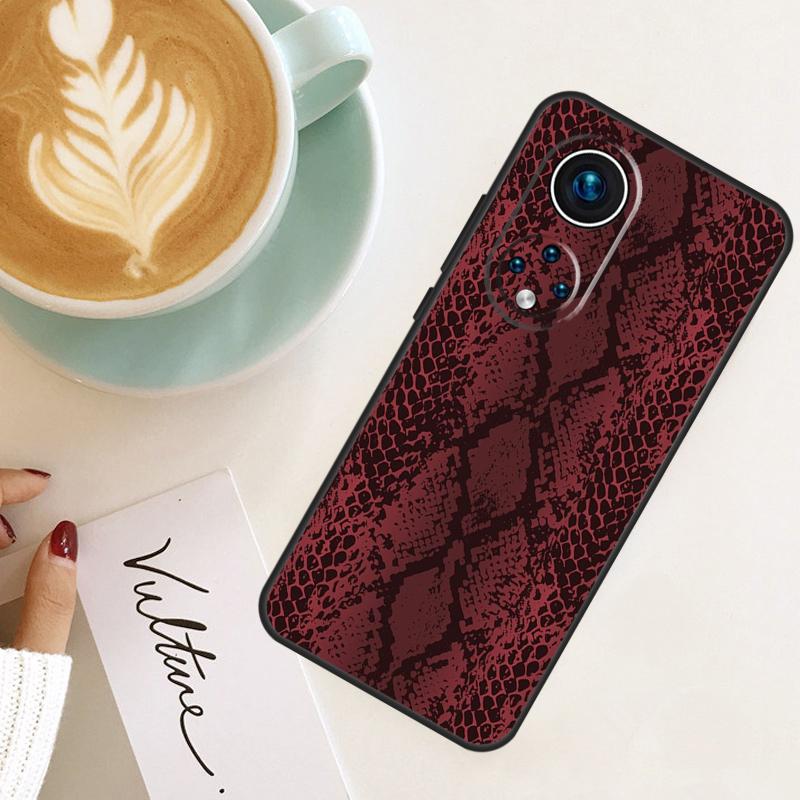 Snake Skin For Huawei P40 P20 P30 P60 Pro Nova 5T 9 P Smart Honor Magic5 Lite 50 70 90 X8 X8a X9a Case
