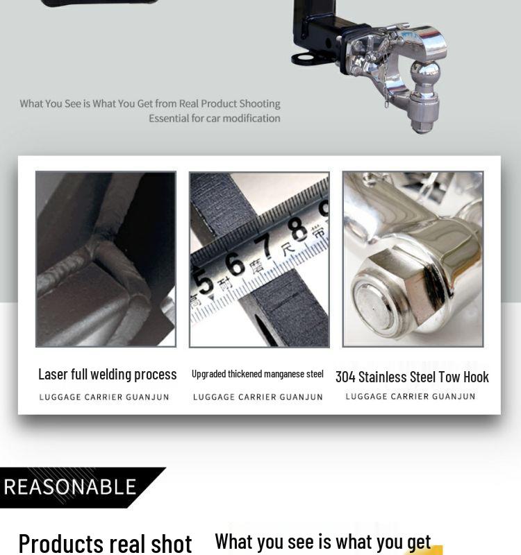 Enhanced Tow Hook & Bar for Beijing BJ60 Trailer: Thickened and reinforced for upgrades and modifications.
