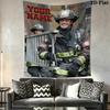 Custom Name Chicago Fire Wall Tapestry Aesthetic Wall Hanging Printed Fabric Blanket Decorative Tapestries for Bedroom Living Room Home Decor