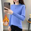 2025 Autumn/Winter Women's Plus Size Knit Fleece Sweater - Slimming, Cozy Inner Layer, Warm and Stylish.