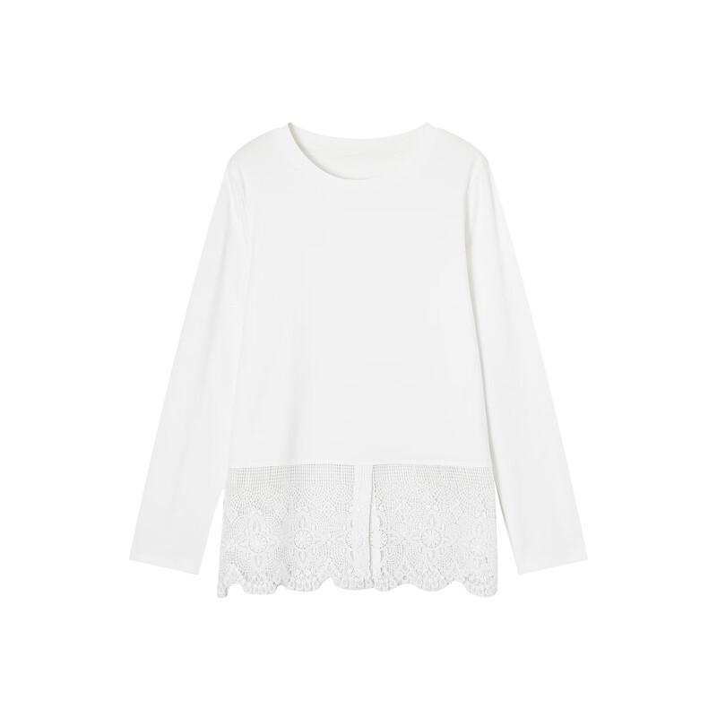 Demana Women's Cotton Lace Spliced T-Shirt