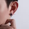 Men's 999 Pure Silver Purple Clay Ear Cuffs: Anti-Allergenic, Punk, Unisex Niche Earrings