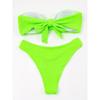 Women's High Waist Plus Size Swimsuit Bikini Color Splicing Pleated Split Two Piece Swimsuit