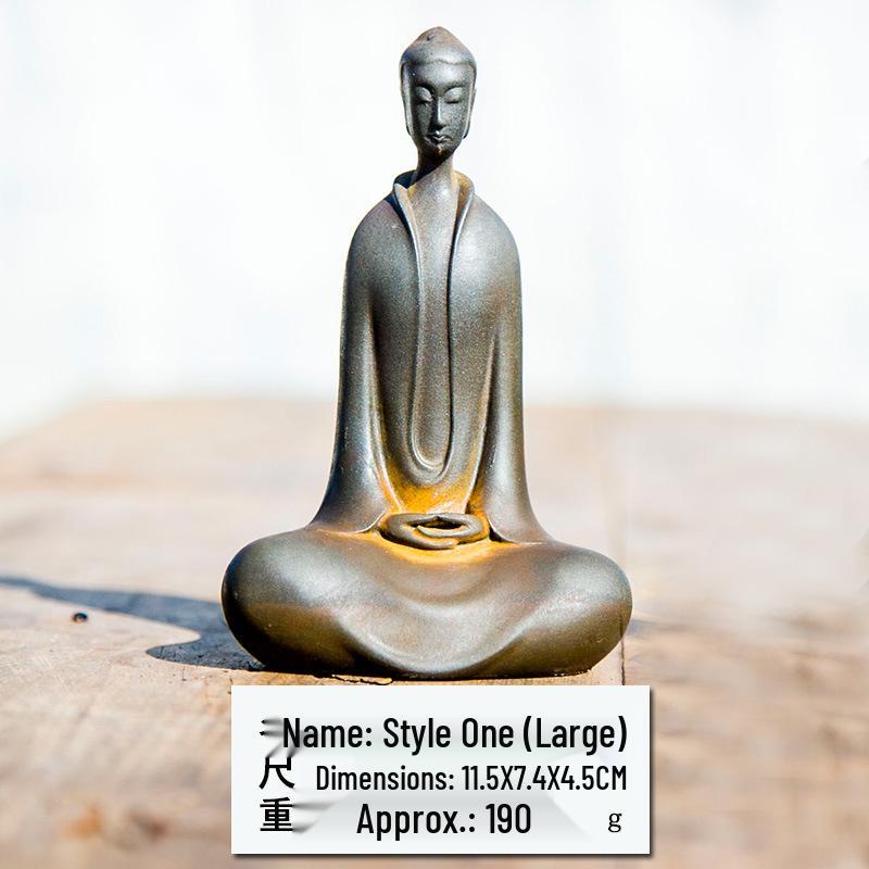 Zen Northern Wei Buddha Resin Statue: Handmade Chinese-Style Decor for Living Room