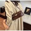 Autumn & Winter Women's Versatile Retro French Shoulder Crossbody Baguette Handbag