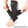 Adjustable Ankle Brace with Dual Aluminum Splints Ankle Stabilizer Knob-Controlled Compression X-Type Restraint Belt for Sports Injury Recovery