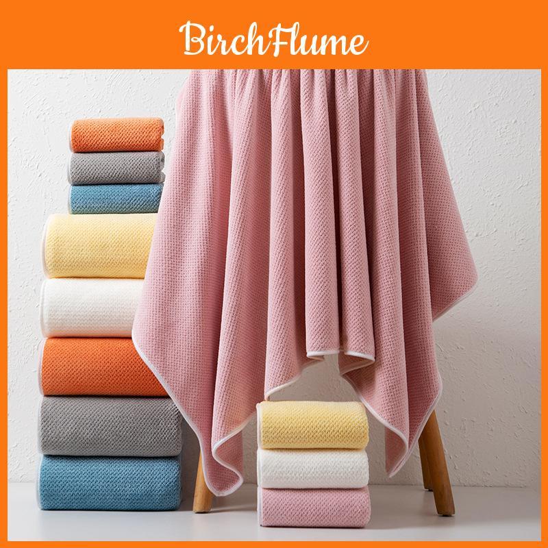 Home Spa Coral Fleece Bath Towel Set With Fast Drying Absorbent For Family Use