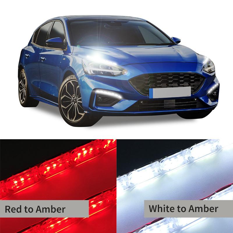 1 Paar Fließendes DRL LED Tagfahrlicht Sequenzieller Flexibler LED-Streifen DRL Blinkerleuchte für Auto Fahrlicht 12V