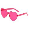 Rimless Heart Shaped Sunglasses, Transparent Candy Color Shades, Unisex Love Eyewear for Festivals, Parties and Daily Streetwear