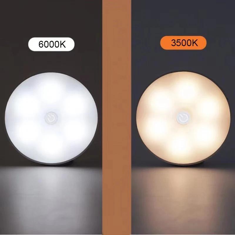 3Color Adjustable LED Night Light USB Rechargeable Night Lamp For Kitchen Cabinet Wardrobe Lamp Staircase Wireless Closet Light