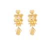 Exaggerated Style Retro Stud Earrings Light Luxury Gold Tassel Diamond Flower Earrings Unique Personality Temperament Earrings
