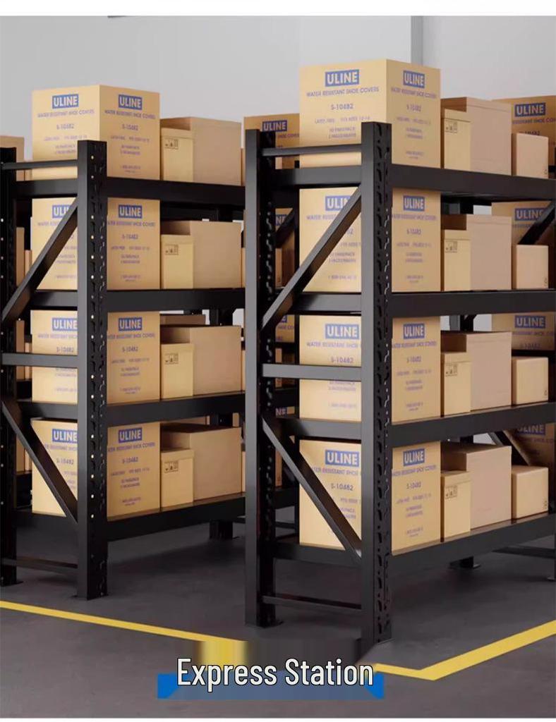 Heavy-Duty Industrial Warehouse Storage Racks - Reinforced Multi-Layer Shelves for Express Goods