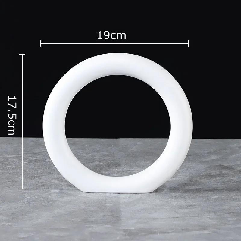 Минимализм Керамический Круг Абстрактные Поделки Настольное Украшение Современное Произведение Искусства Фарфоровое Кольцо Украшения Для Комнаты Эстетичный Декор