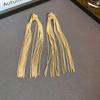 Fashion Gold Color Knot Long Tassel Drop Earrings for Women Punk Exaggerated Metal Chain Statement Earrings Jewelry Party