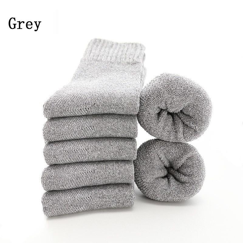 5 Pairs Socks Men's Thickened and Velvet Medium Tube Terry Socks Autumn and Winter Warm and Cold-resistant Men's Socks