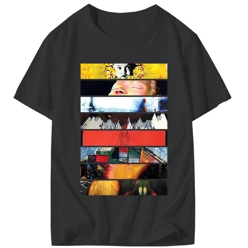 Vintage T Shirt Men Fashion Rock Band Women T-shirt Cotton  Short Sleeve Camisetas Men's Clothing Autumn and Winter Innerwear