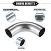 A ABSOPRO Bend Elbow Pipe Tube DIY Exhaust Tracheal Intercooler Intake Tube for Car