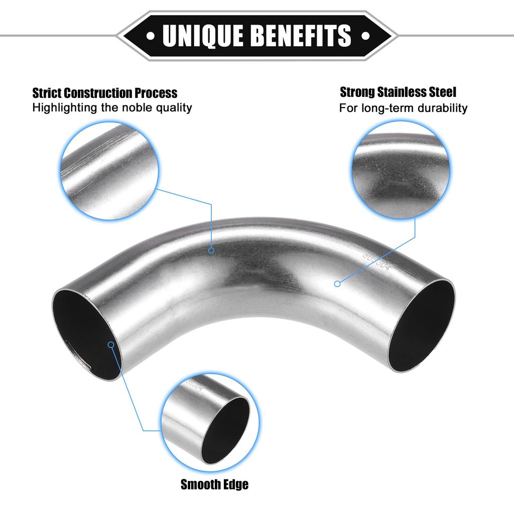 A ABSOPRO Bend Elbow Pipe Tube DIY Exhaust Tracheal Intercooler Intake Tube for Car