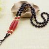Handcrafted Red Agate & Jade Bead Lanyard Necklace – Unisex Pendant Rope
