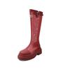 Womens 6CM Chunky Heel Mesh Boots Round Toe Breathable Cutout