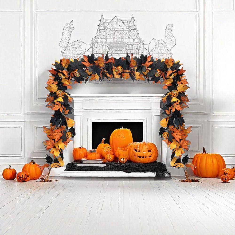 Silk Halloween Leaf Vines Realistic Artificial Hanging Vine Garland  Table Decoration