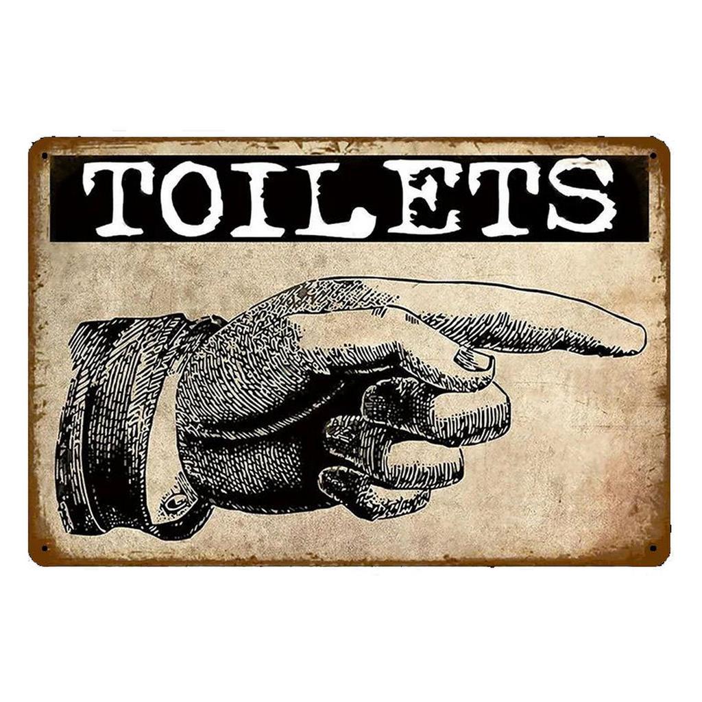Metallplåtskyltar Tvättrum Toalett Väggdekoration Plakett Vintage Konstaffischer Järnmålning för Mancave Hem Café Klubb Bar