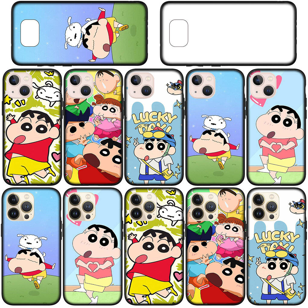 Cover for iPhone 17 16 15 Xiaomi Poco Redmi Note 14 13 12 X Pro Max Samsung Galaxy S25 S24 S23 OPPO Huawei Comics Crayon Shin Chan Shinchan Phone Case