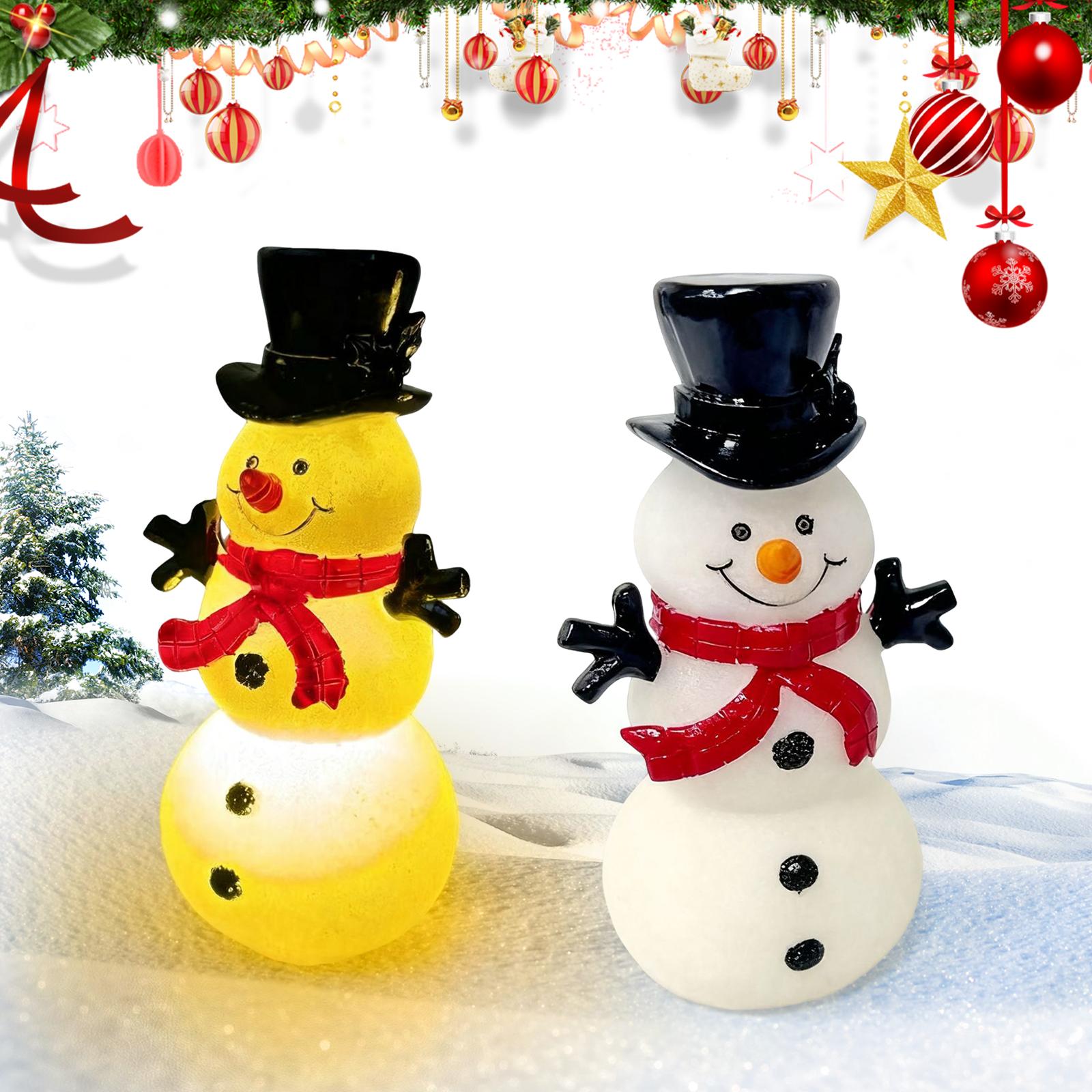 

Christmas Snowman Ornament with Top Hat Xmas Snowman Decoration Lamp Battery Powered Glowing Snowman Figurine for Home Decor China Mainland