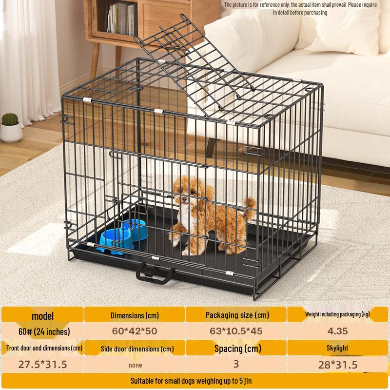 Thickened Wire Folding Dog Cage for Large and Medium Pets