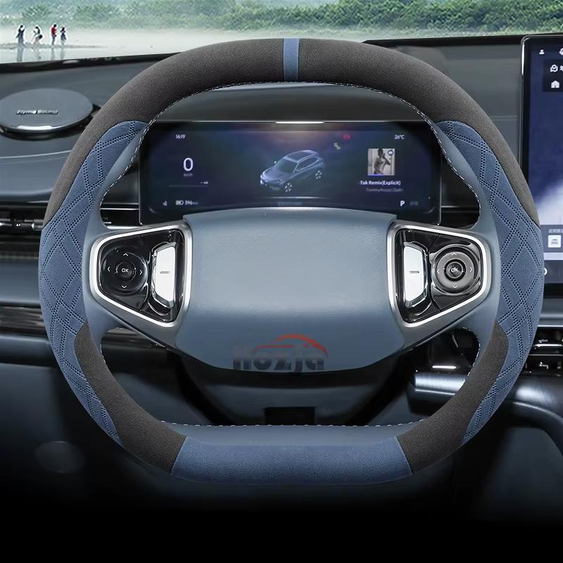 Suede Leather Car Steering Wheel Cover for Ford Tourneo Custom 2024 2025 Non-slip Car-styling Auto Accessories