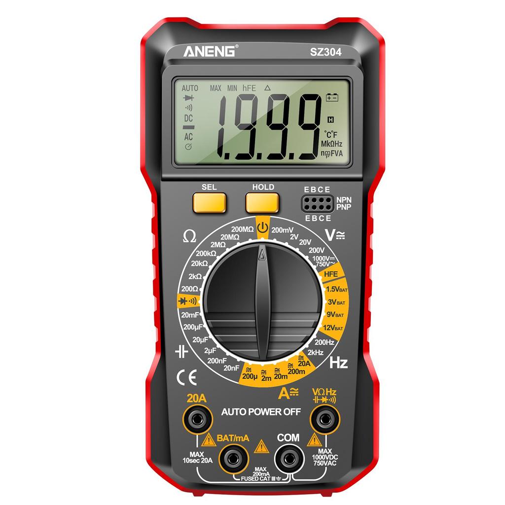ANENG SZ304 Multifunction 1999 Counts Digital Multimeter True RMS Handheld High Precision Tester
