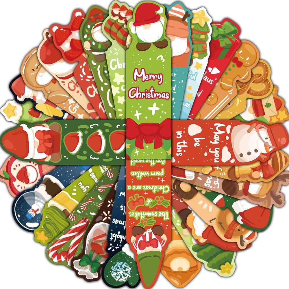 

30PCS Fun Christmas Bookmarks Festival Style The Joy Of Reading Book Teacher Reward Aesthetic Exquisite Fashion Gifts Bookmark